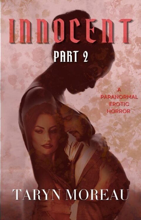 Innocent Part 2 cover. A pink mottled cover with the silhouette of a pregnant young woman. An attractive man and woman embracing are superimposed inside the woman's silhouette.