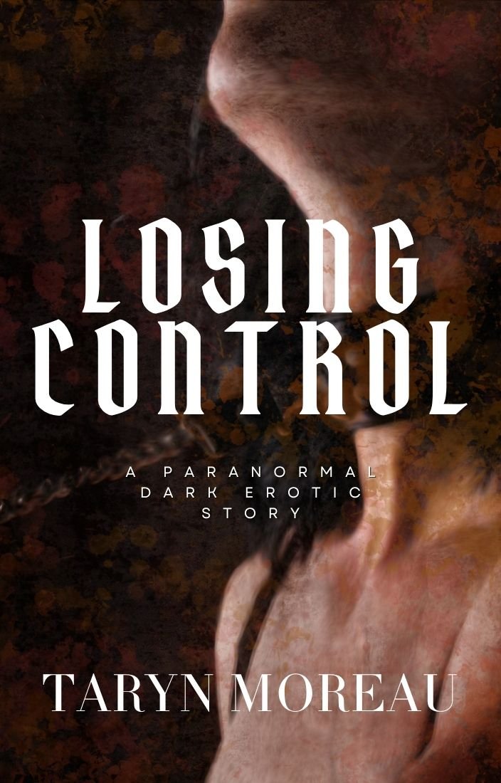 Cover of Losing Control. A black cover with a woman wearing a collar attached to a chain.