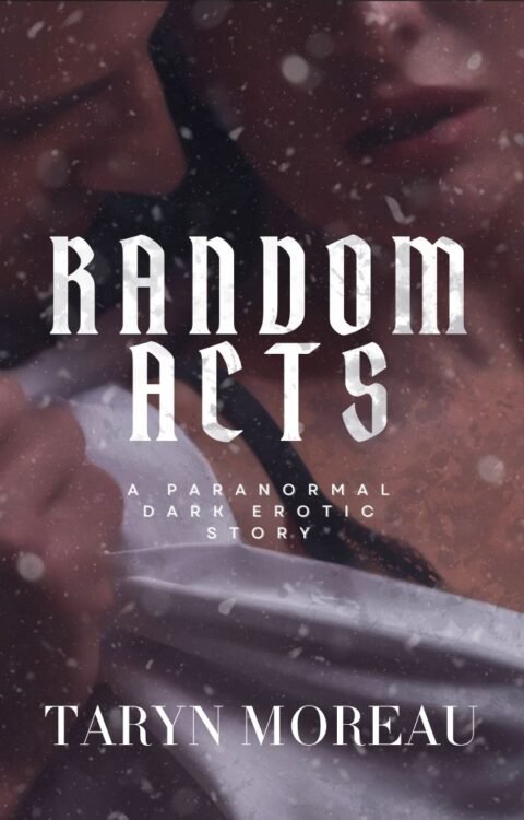 Cover of Random Acts. A woman with a white blouse slightly pulled to one side to reveal her bra.